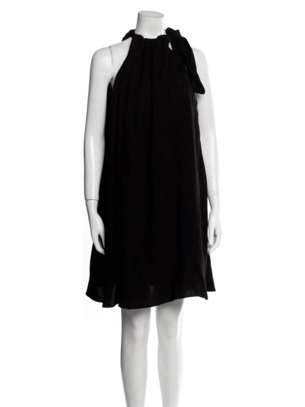 McQ by Alexander McQueen Black Halter Tie-Neck Mini Dress